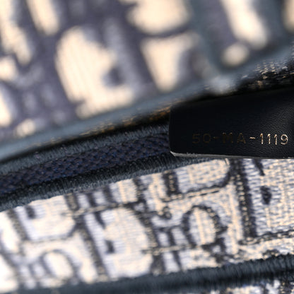 Christian Dior Oblique Embroidered Saddle Bag Blue 7 of 13