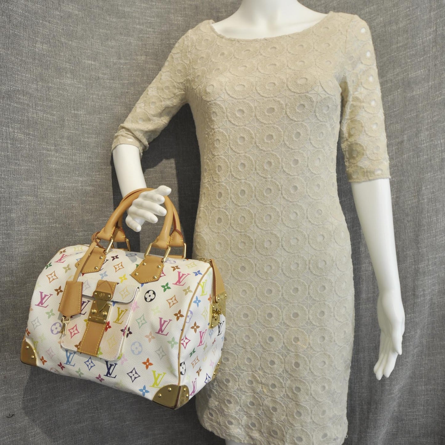 Monogram Multicolor Speedy 30 White