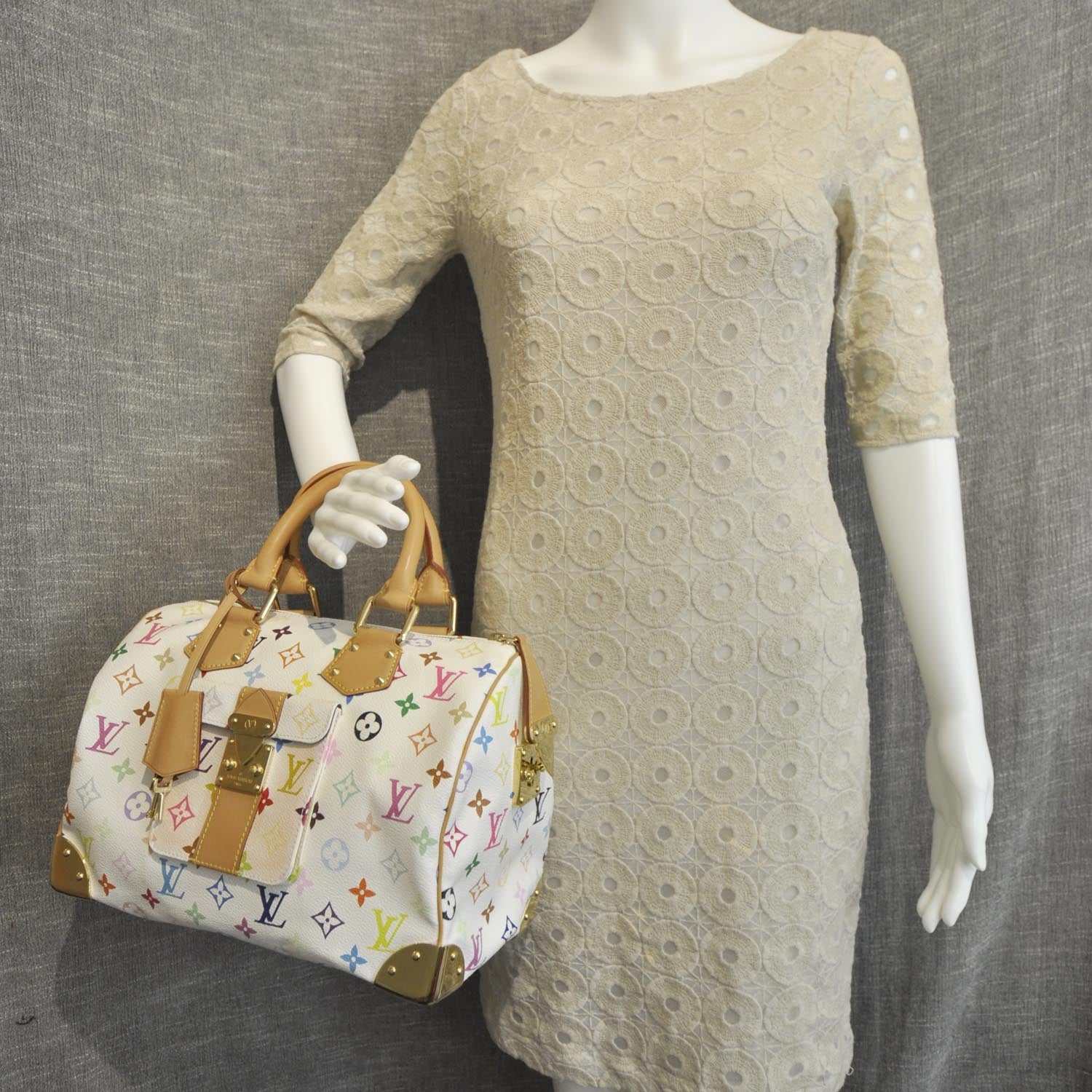 Louis Vuitton Monogram Multicolor Speedy 30 White 2 of 10