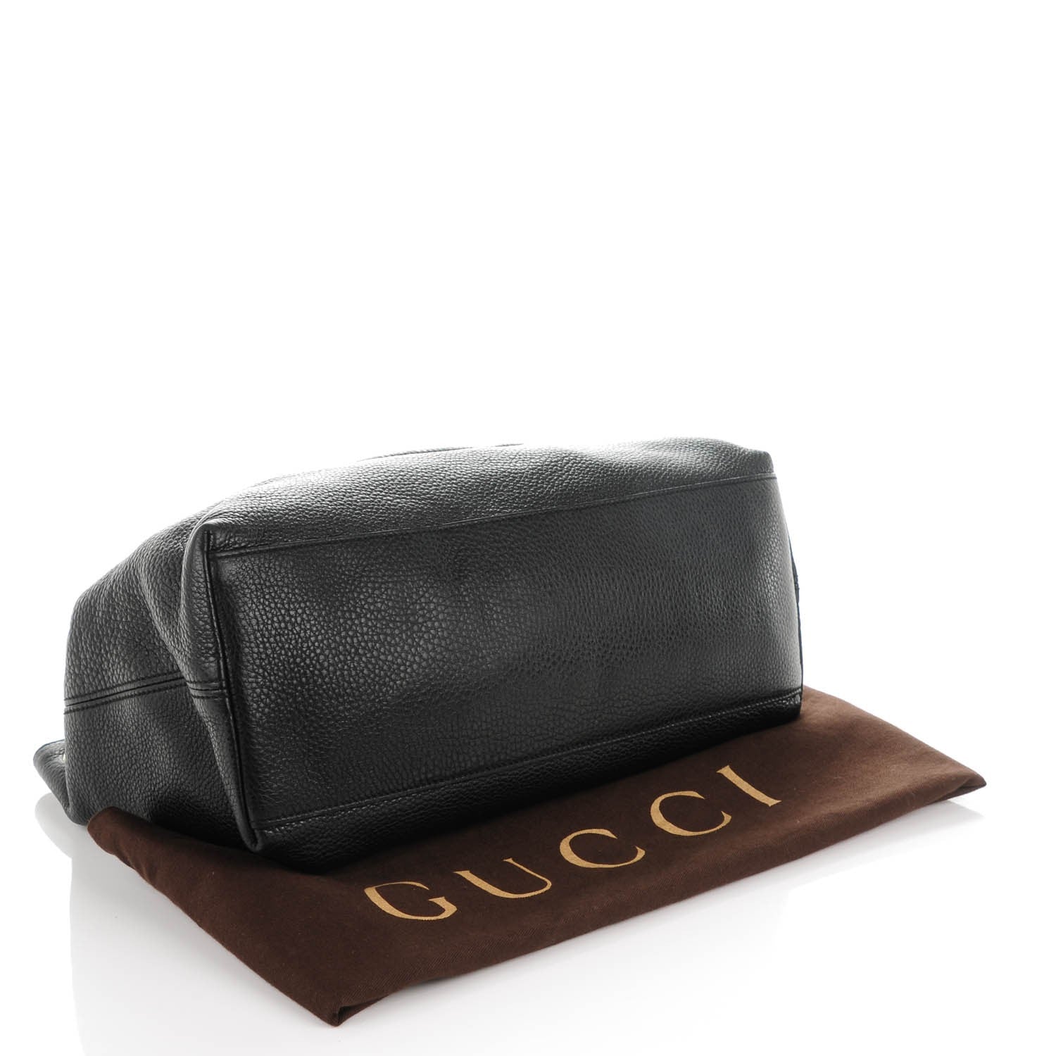 Gucci Pebbled Calfskin Medium Soho Chain Shoulder Bag Black 4 of 7