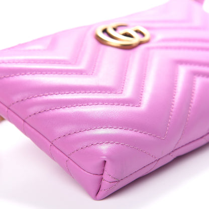 Gucci Calfskin Matelasse Mini GG Marmont Chain Bag Candy Mousse 8 of 11