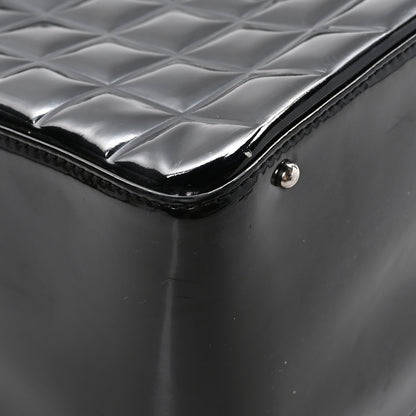 Chanel Patent Quilted Chocolate Bar Bowler Black 9 of 13