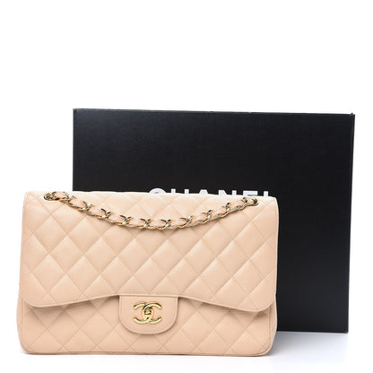 Chanel Caviar Quilted Jumbo Double Flap Beige Clair 11 of 11