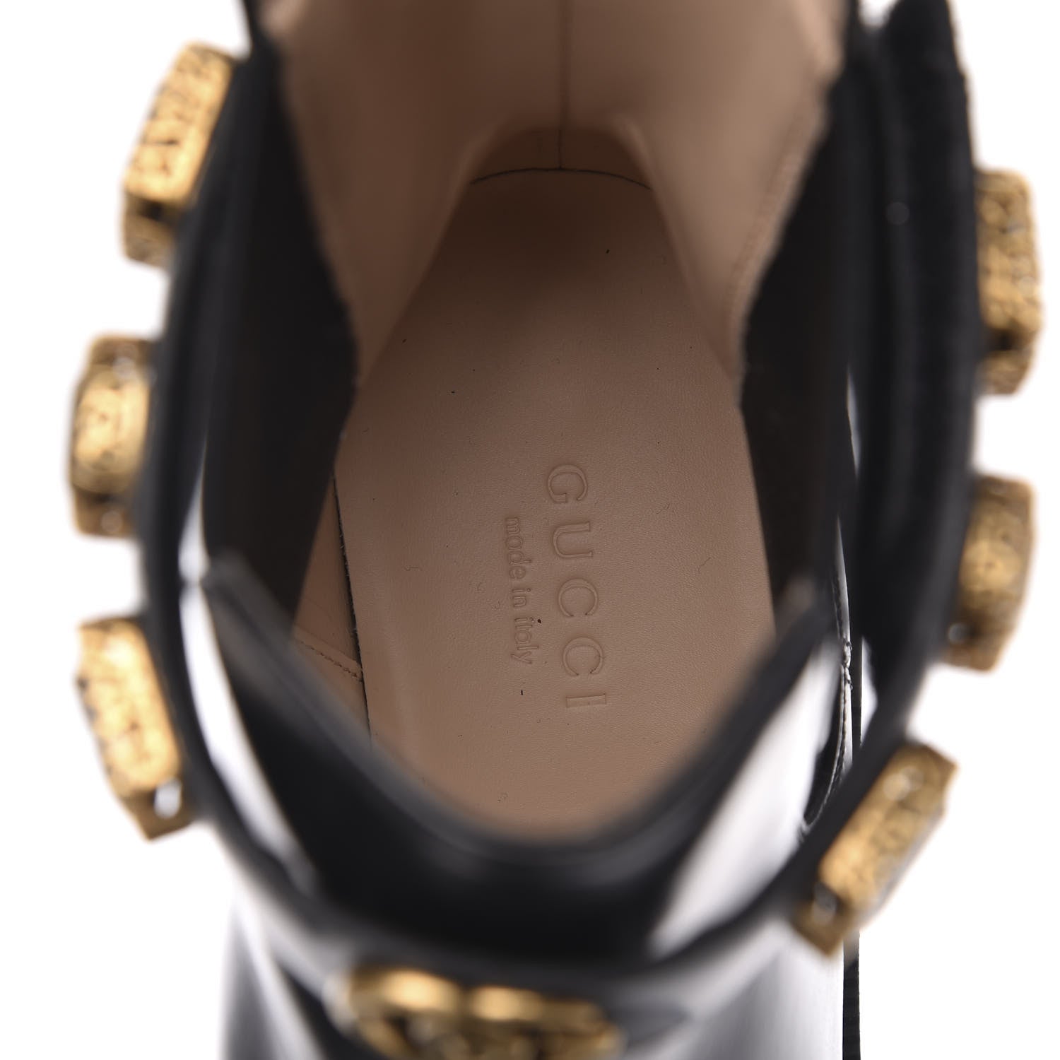 Gucci Calfskin Crystal GG Trip Chelsea Ankle Boots 38 Black 7 of 9