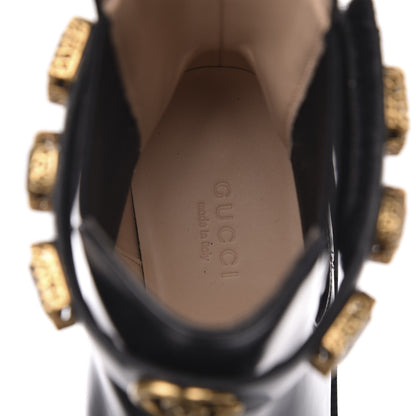 Gucci Calfskin Crystal GG Trip Chelsea Ankle Boots 38 Black 7 of 9