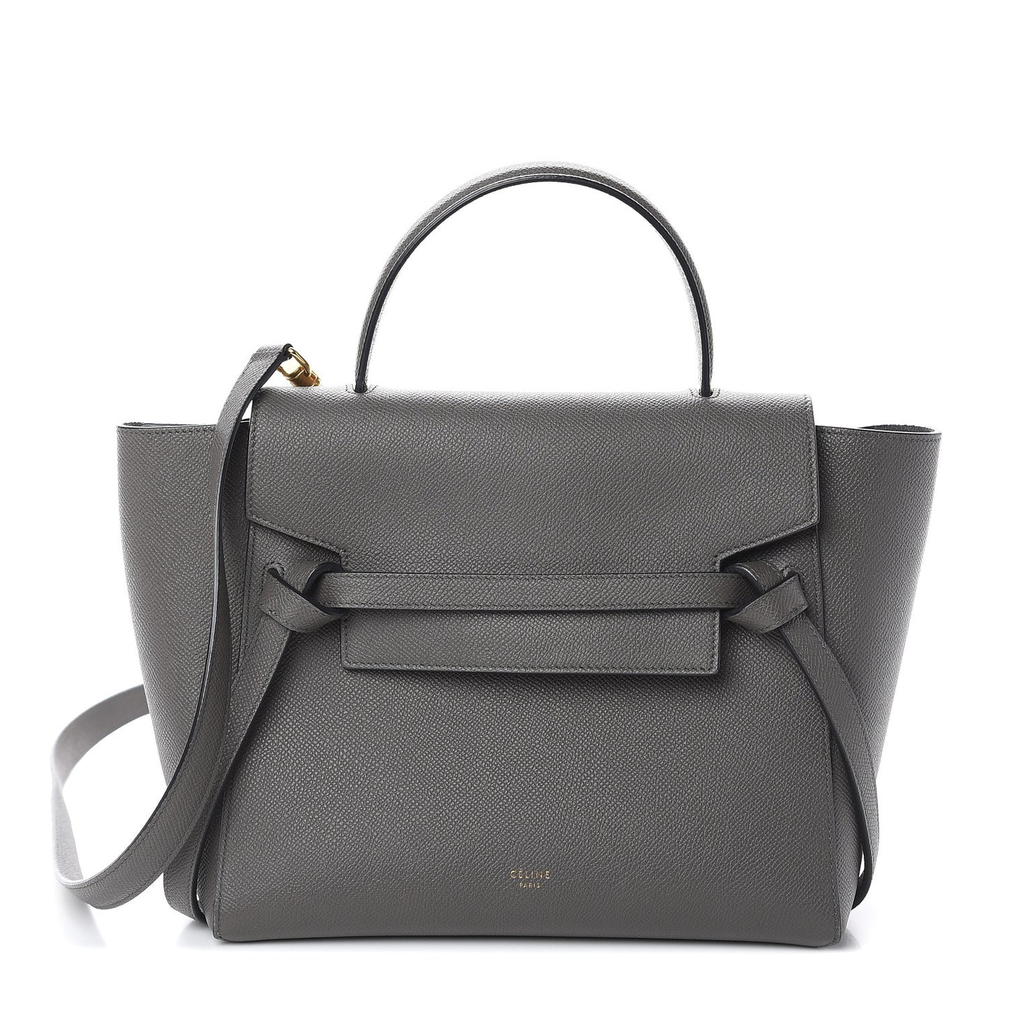 Grained Calfskin Micro Belt Bag Grey