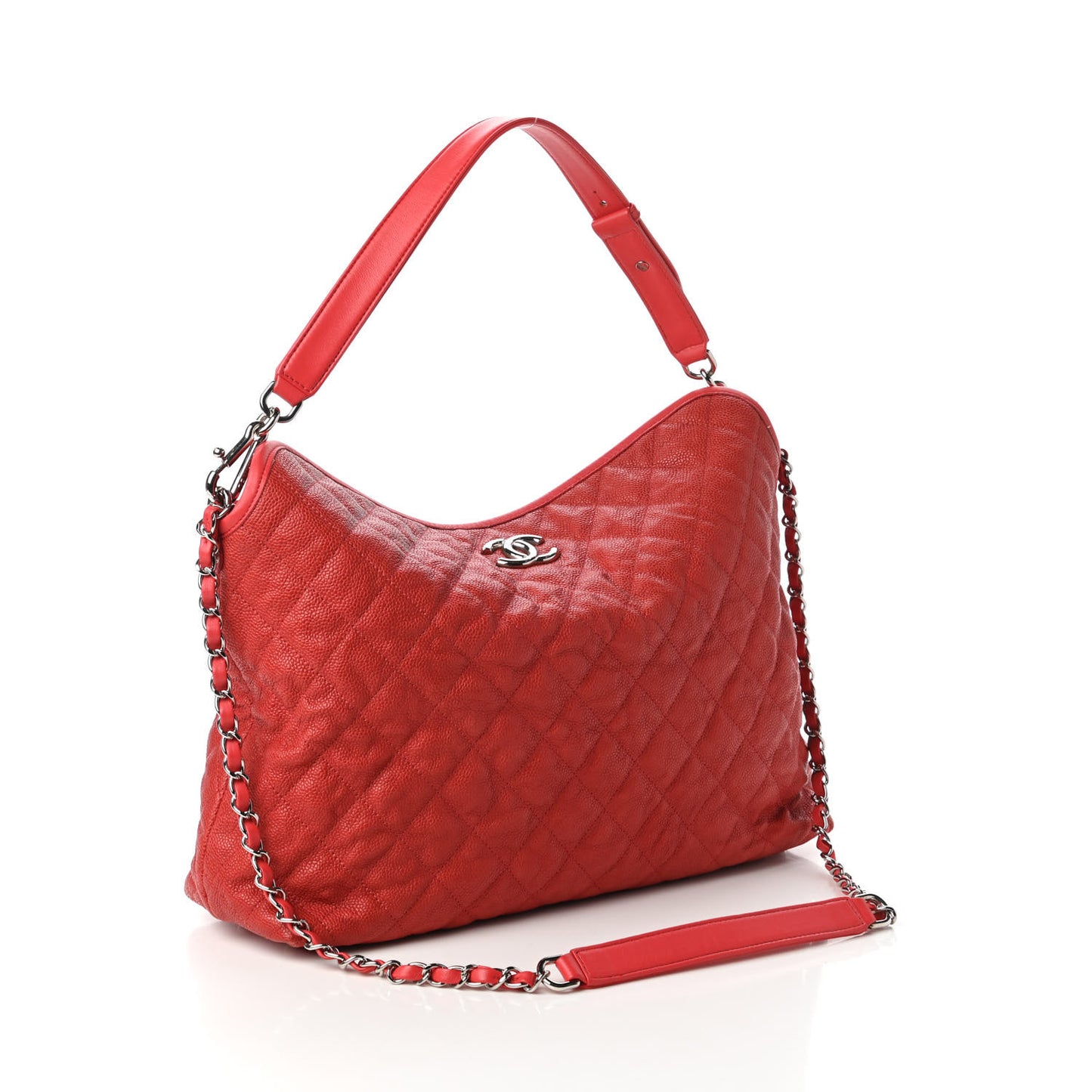 Caviar Quilted French Riviera Hobo Rouge