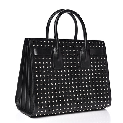 Saint Laurent Grain De Poudre Studded Small Sac De Jour Black 2 of 10