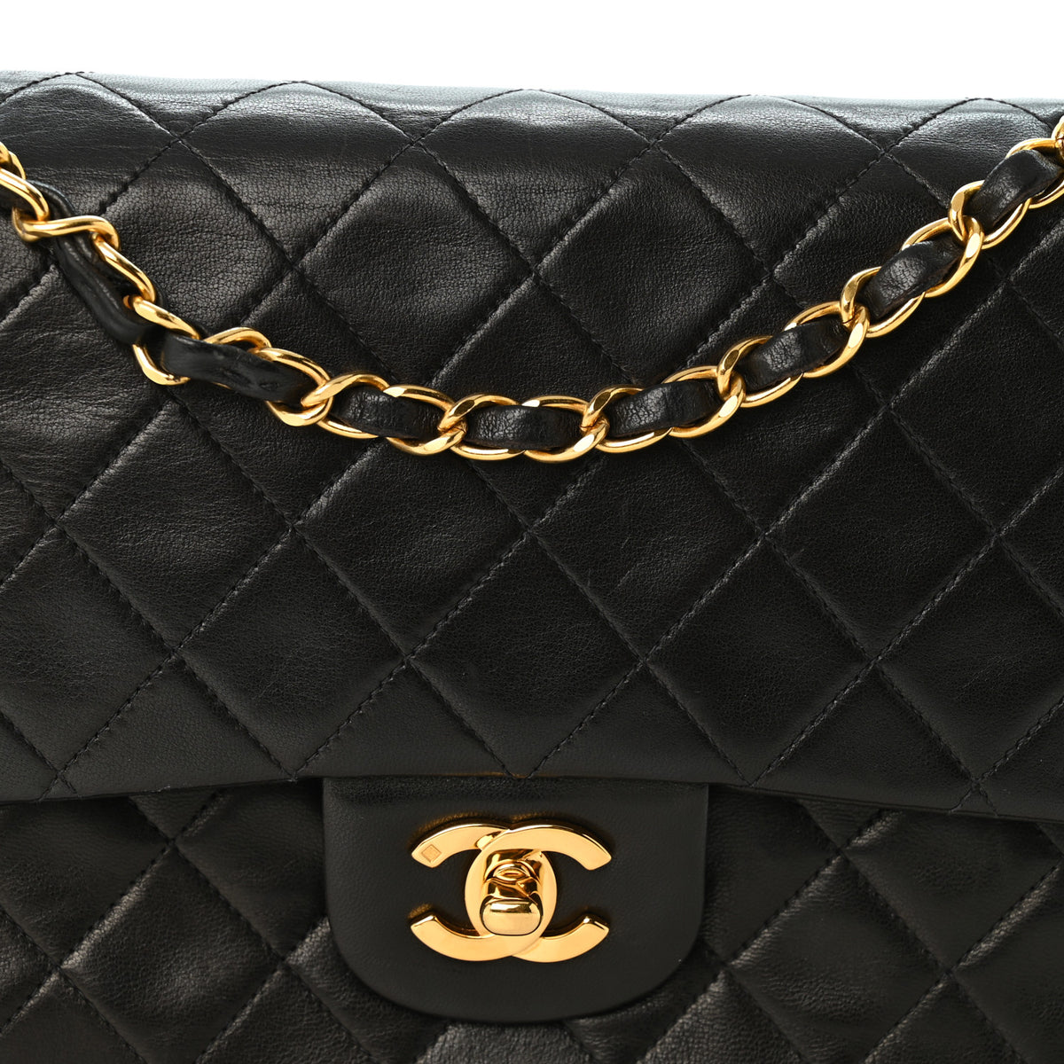 Chanel Lambskin Quilted Medium Double Flap Black 8 of 10