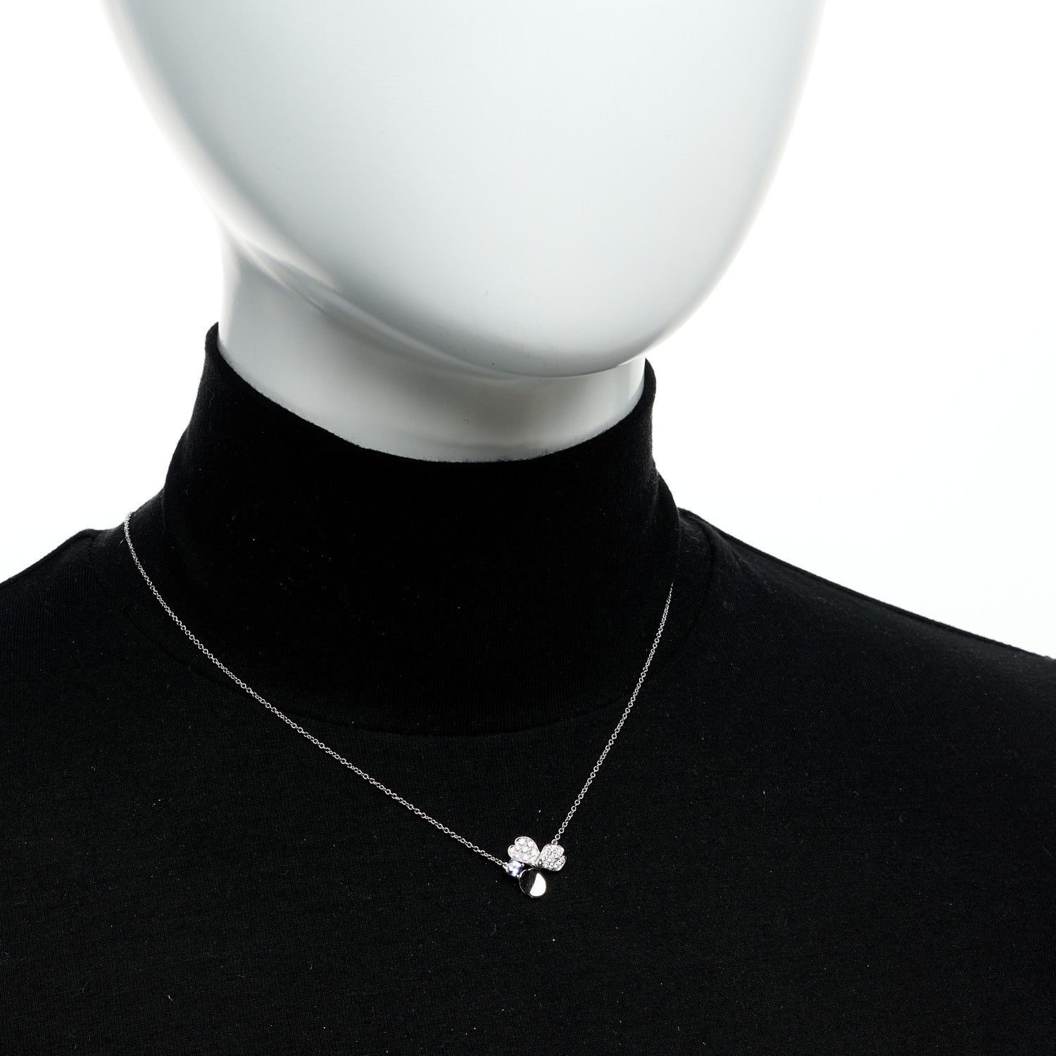 Tiffany Platinum Diamond Tanzanite Paper Flowers Pendant Necklace 2 of 5