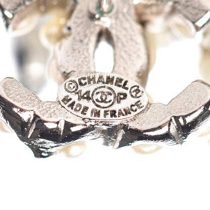 Chanel Pearl CC Earrings Silver 3 of 5