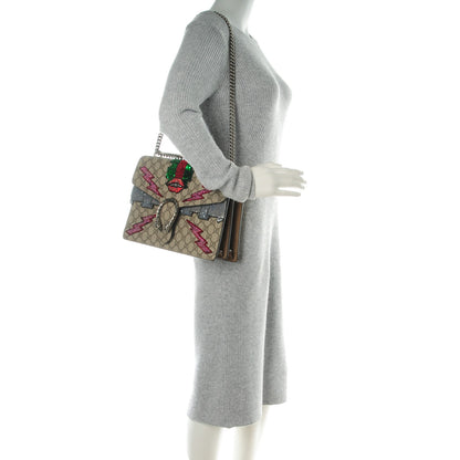 Gucci GG Supreme Monogram Lightning Embroidered Medium Dionysus Shoulder Bag Beige 2 of 9