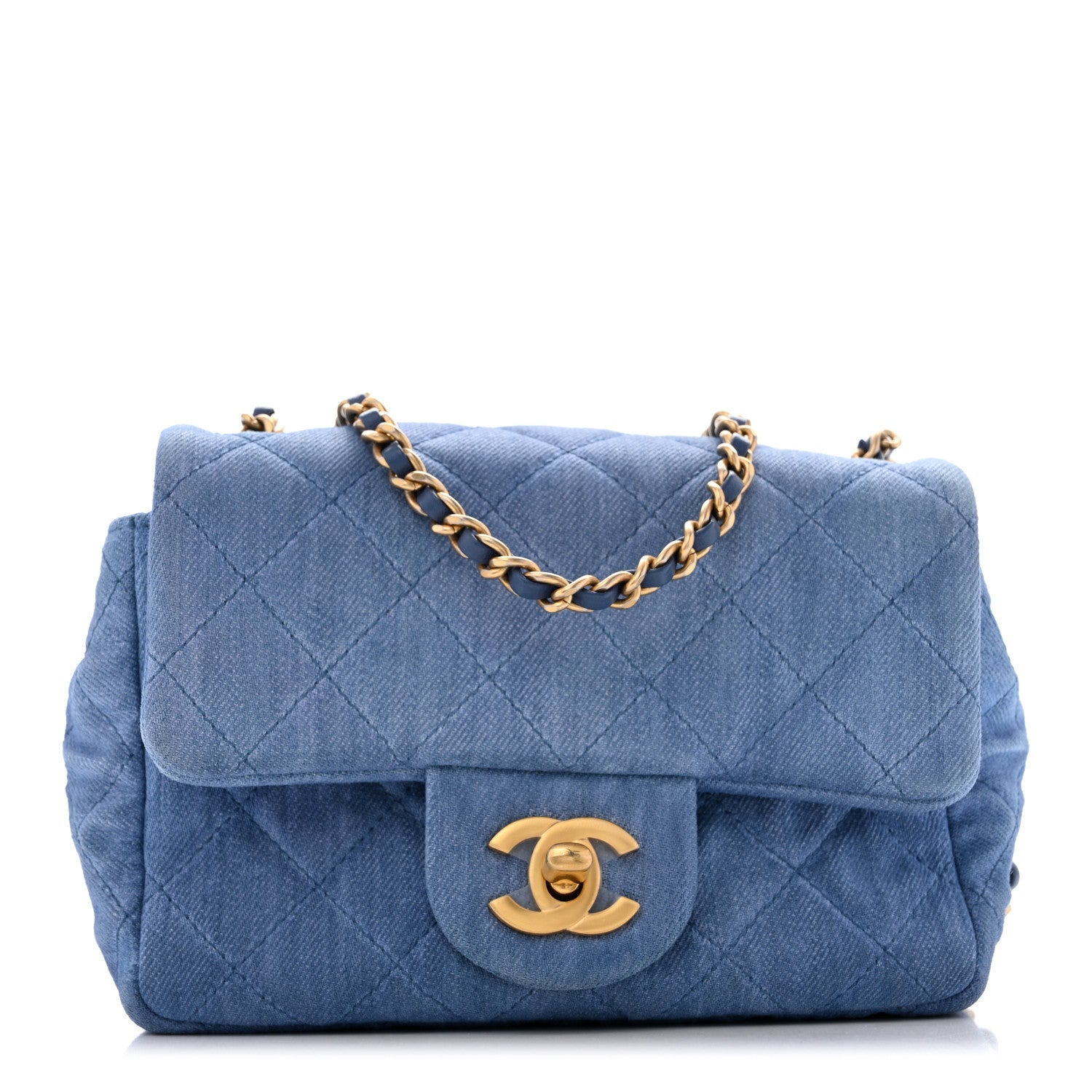 Chanel Denim Quilted Mini Pearl Crush Flap Blue 1 of 10