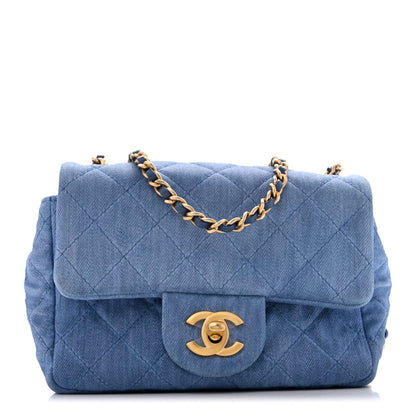 Chanel Denim Quilted Mini Pearl Crush Flap Blue 1 of 10