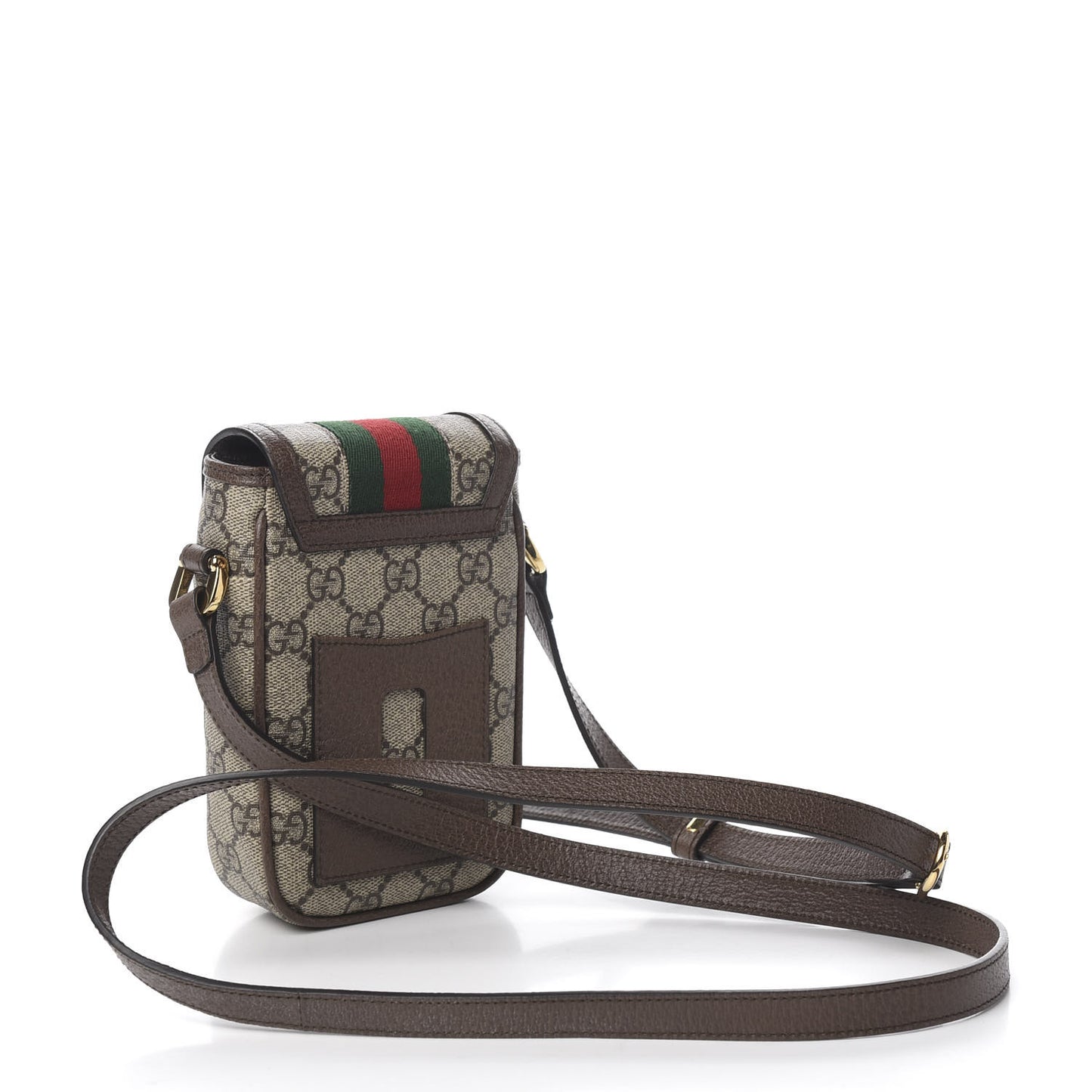 GG Supreme Monogram Web Ophidia Phone Crossbody Bag Beige New Acero