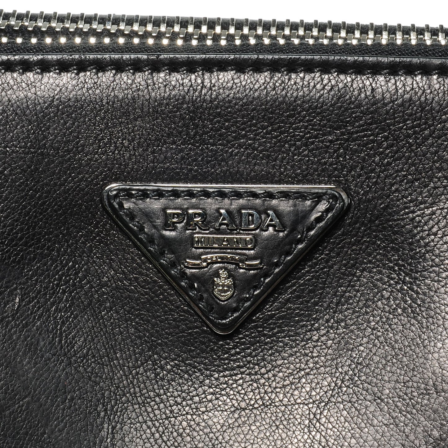 Glace Calf Twin Pocket Tote Nero Black