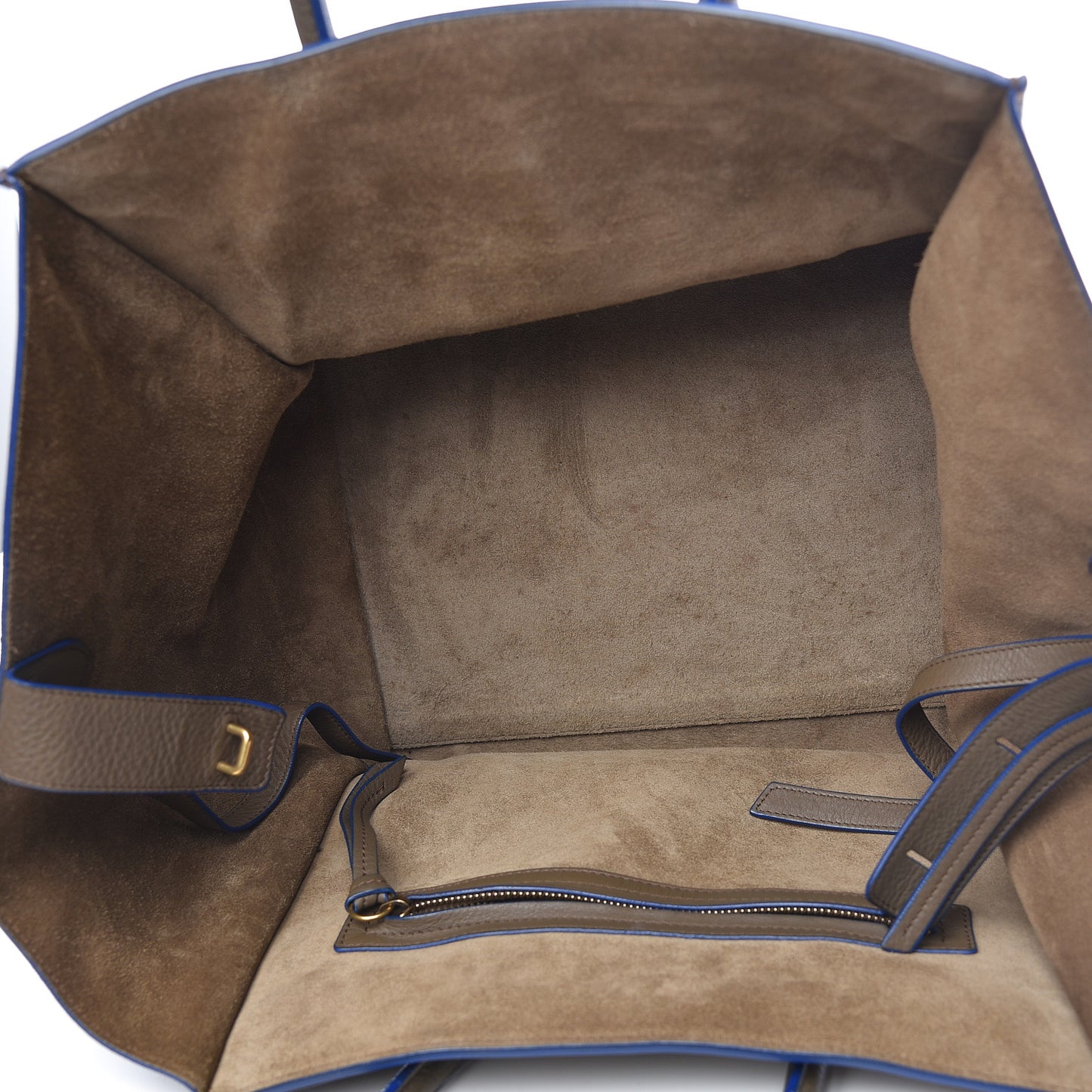 Supple Calfskin Medium Phantom Luggage Khaki Cobalt Trim