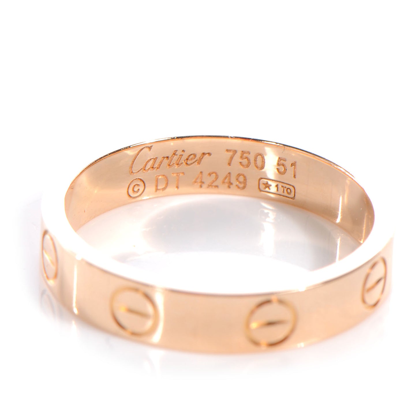 18k Pink Gold Love Ring Size 51 5.75