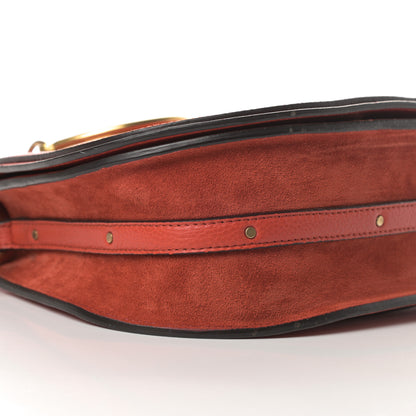 Chloe Calfskin Suede Medium Nile Bracelet Bag Earthy Red 9 of 14
