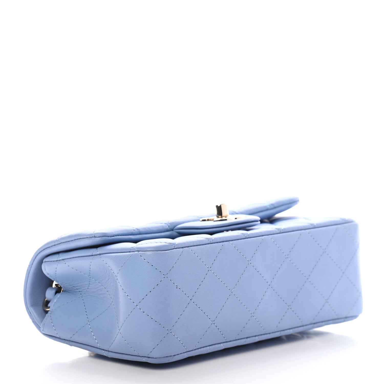 Chanel Lambskin Quilted Mini Rectangular Flap Light Blue 4 of 9