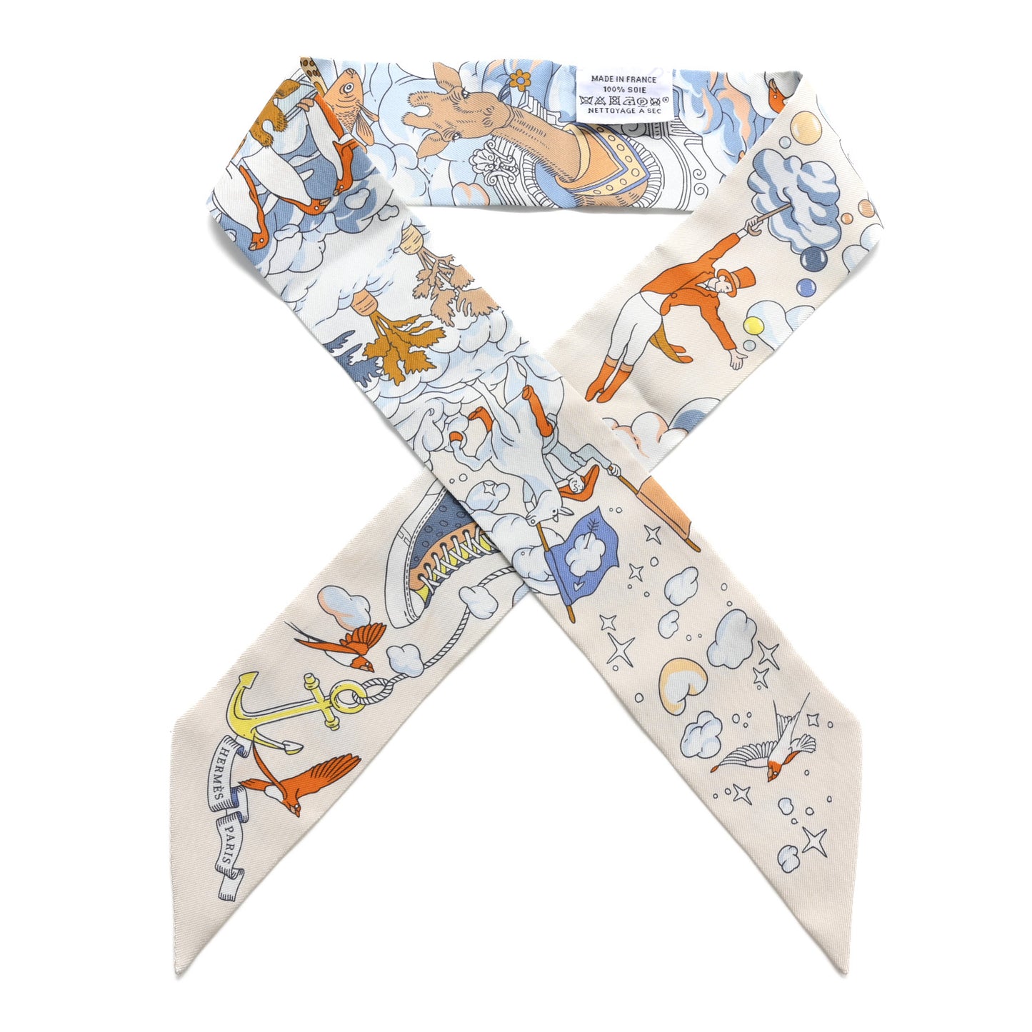 Silk Sur Mon Nuage Twilly Creme Bleu Ciel Orange