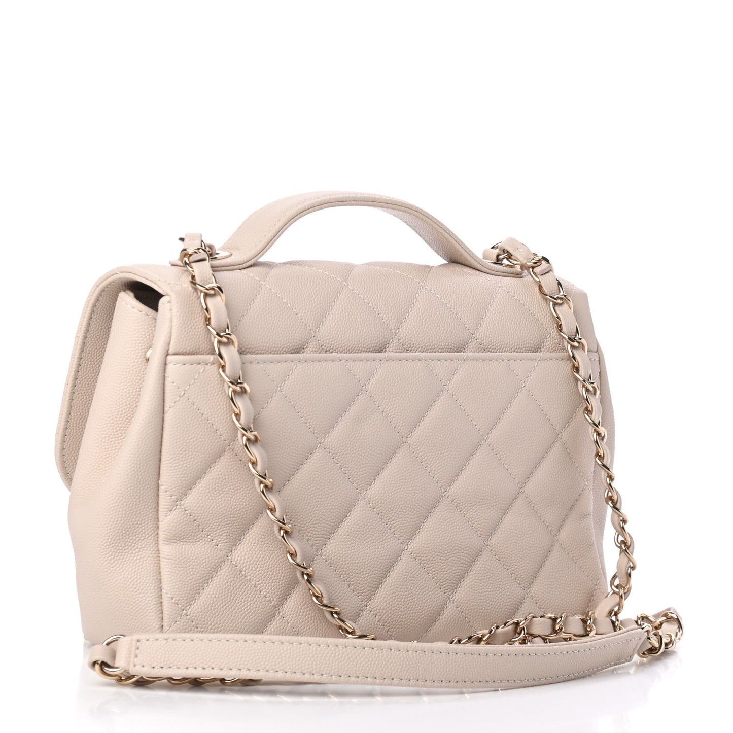 Caviar Quilted Medium Business Affinity Flap Beige