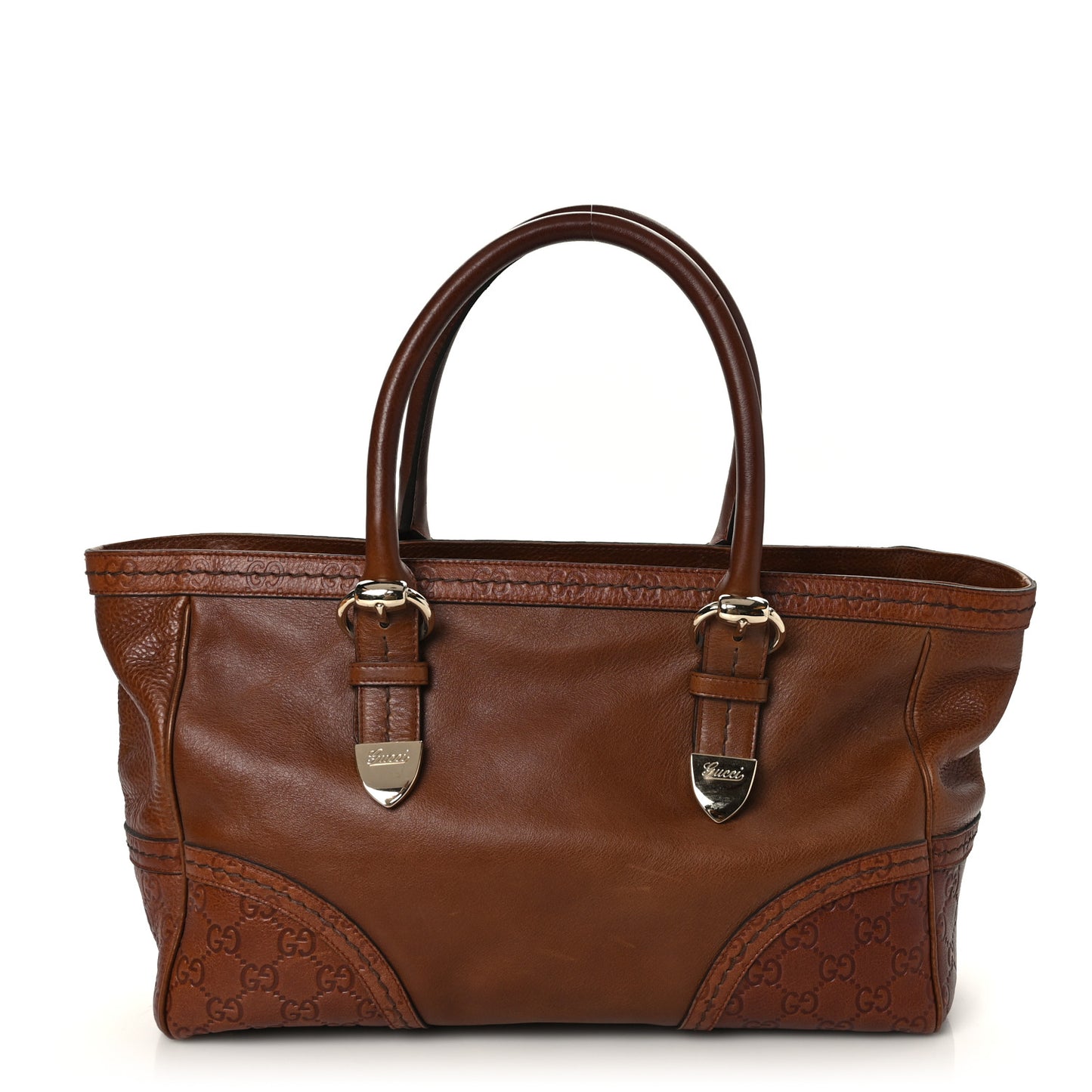 Guccissima Trim Large Signoria Tote Brown
