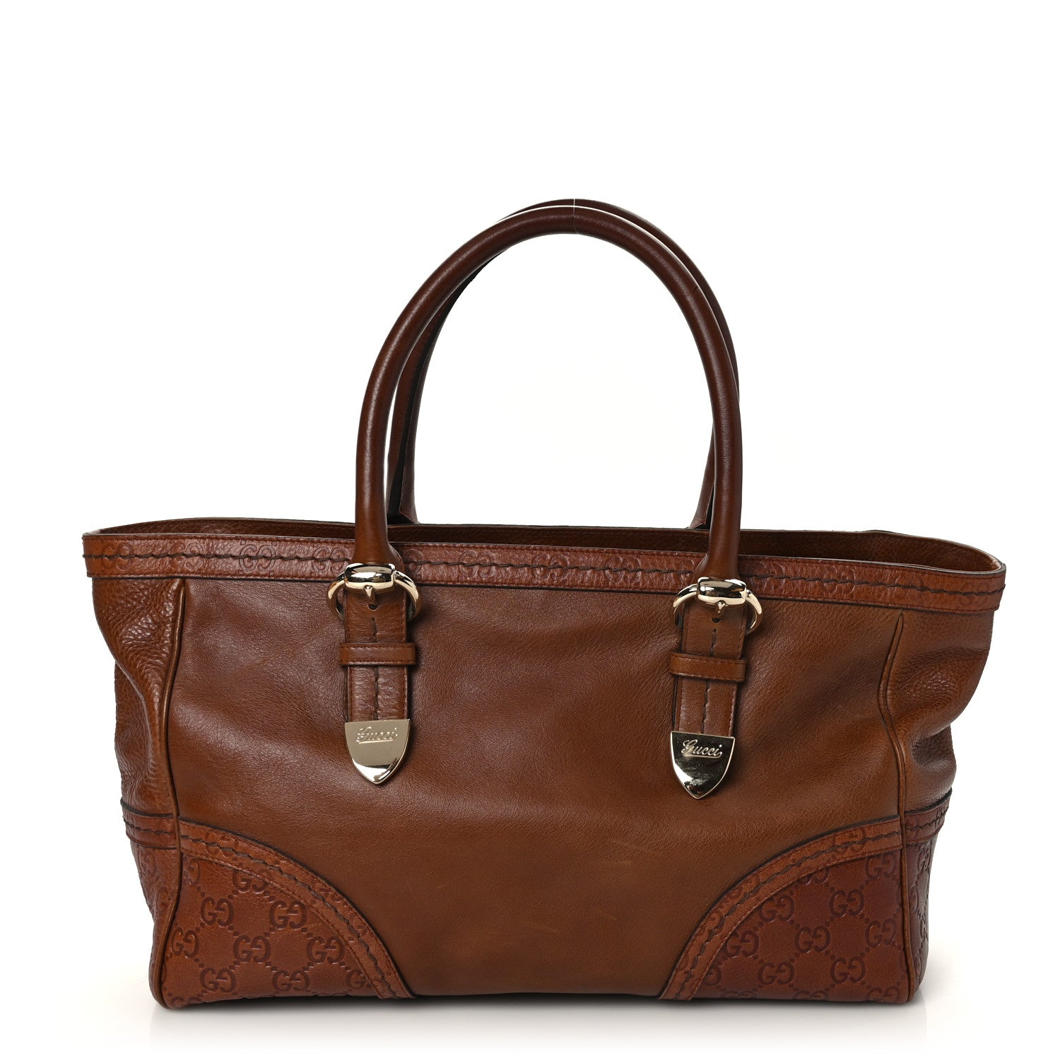 Gucci Guccissima Trim Large Signoria Tote Brown 1 of 9