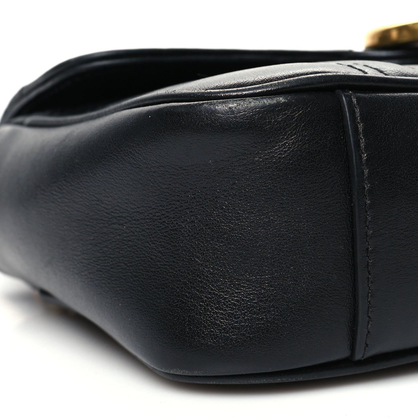 Calfskin Matelasse Mini GG Marmont Shoulder Bag Black