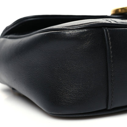 Gucci Calfskin Matelasse Mini GG Marmont Shoulder Bag Black 9 of 12