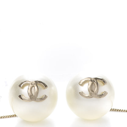 Chanel Pearl CC Drop Earrings Gold 4 of 5
