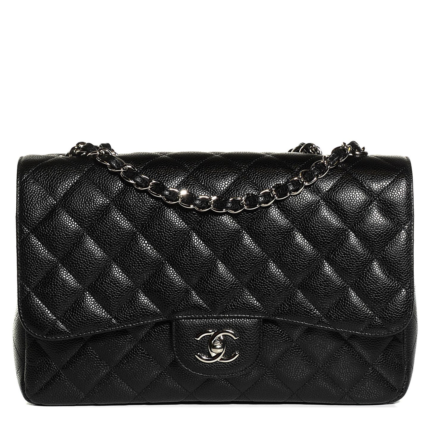 Caviar Quilted Jumbo Single Flap Black