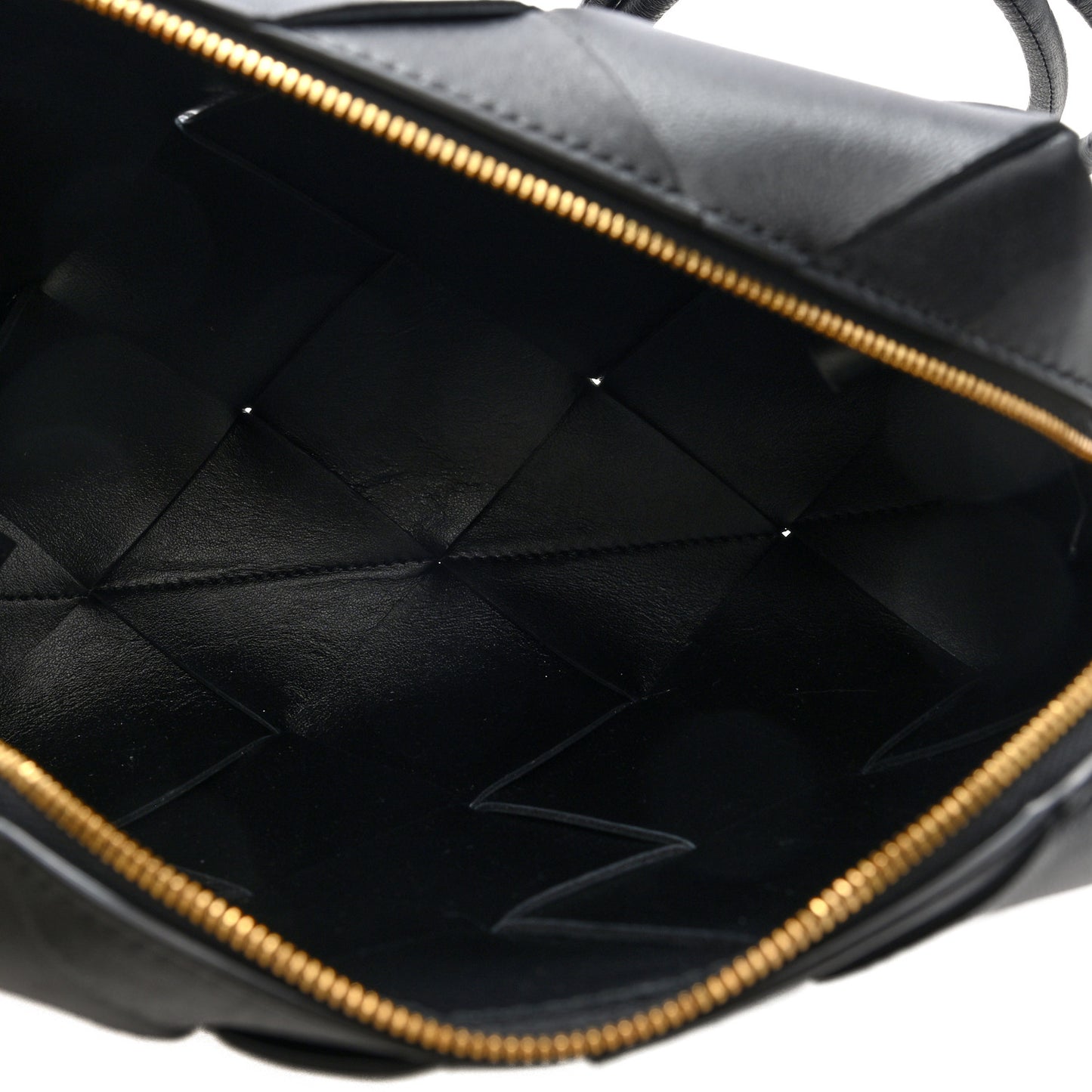Lambskin Maxi Intrecciato Small Cassette Camera Bag Black