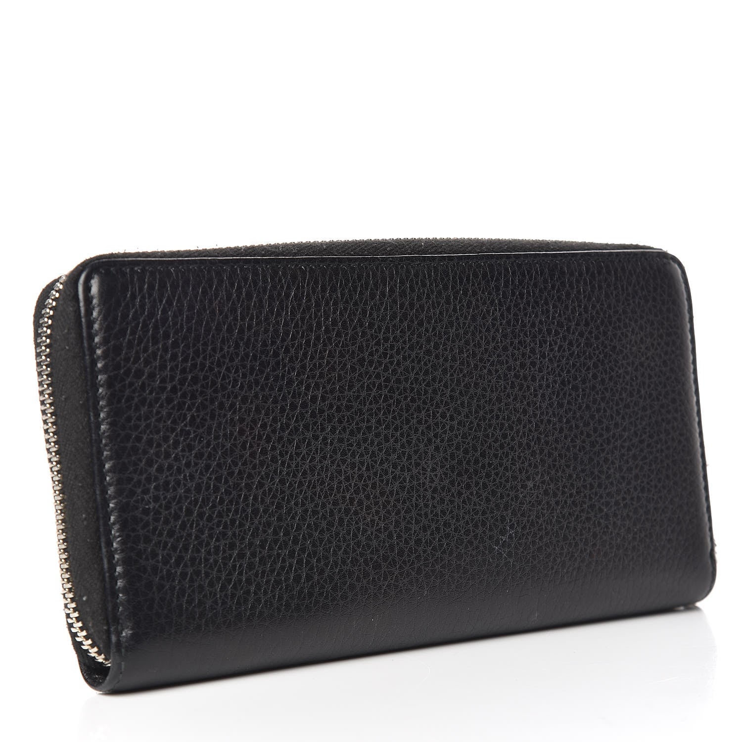 Gucci Pebbled Calfskin Studded Soho Zip Around Wallet Black 3 of 10