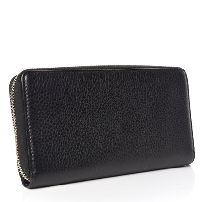 Gucci Pebbled Calfskin Studded Soho Zip Around Wallet Black 3 of 10