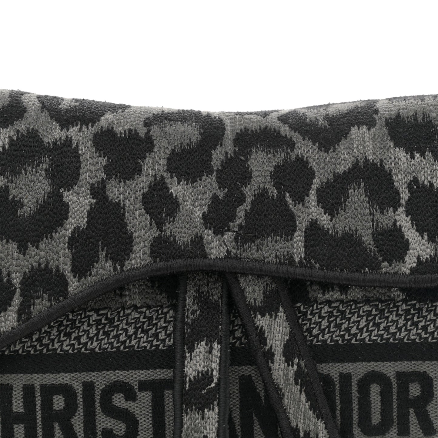 Canvas Mizza Embroidered Saddle Bag Gray