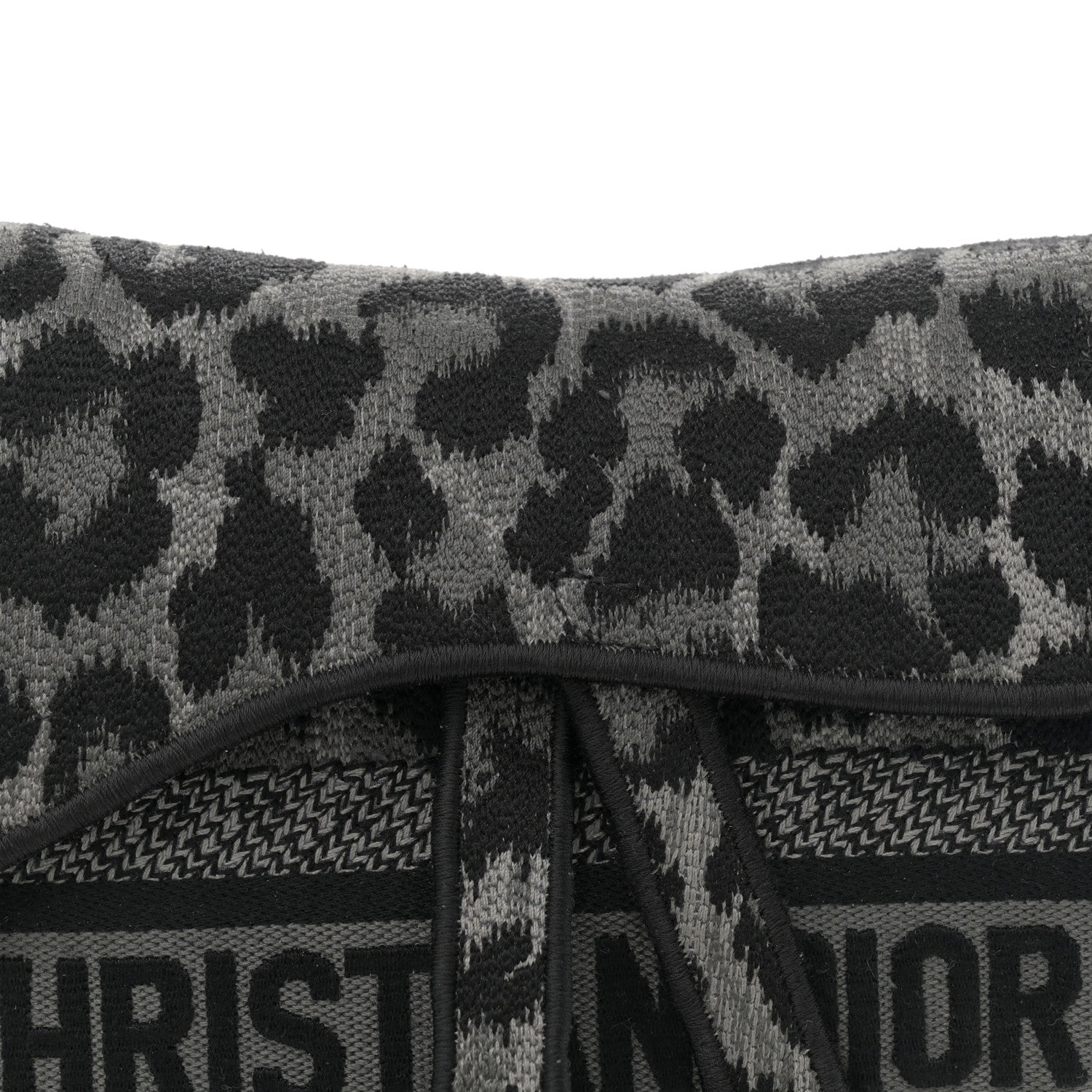 Christian Dior Canvas Mizza Embroidered Saddle Bag Gray 8 of 11