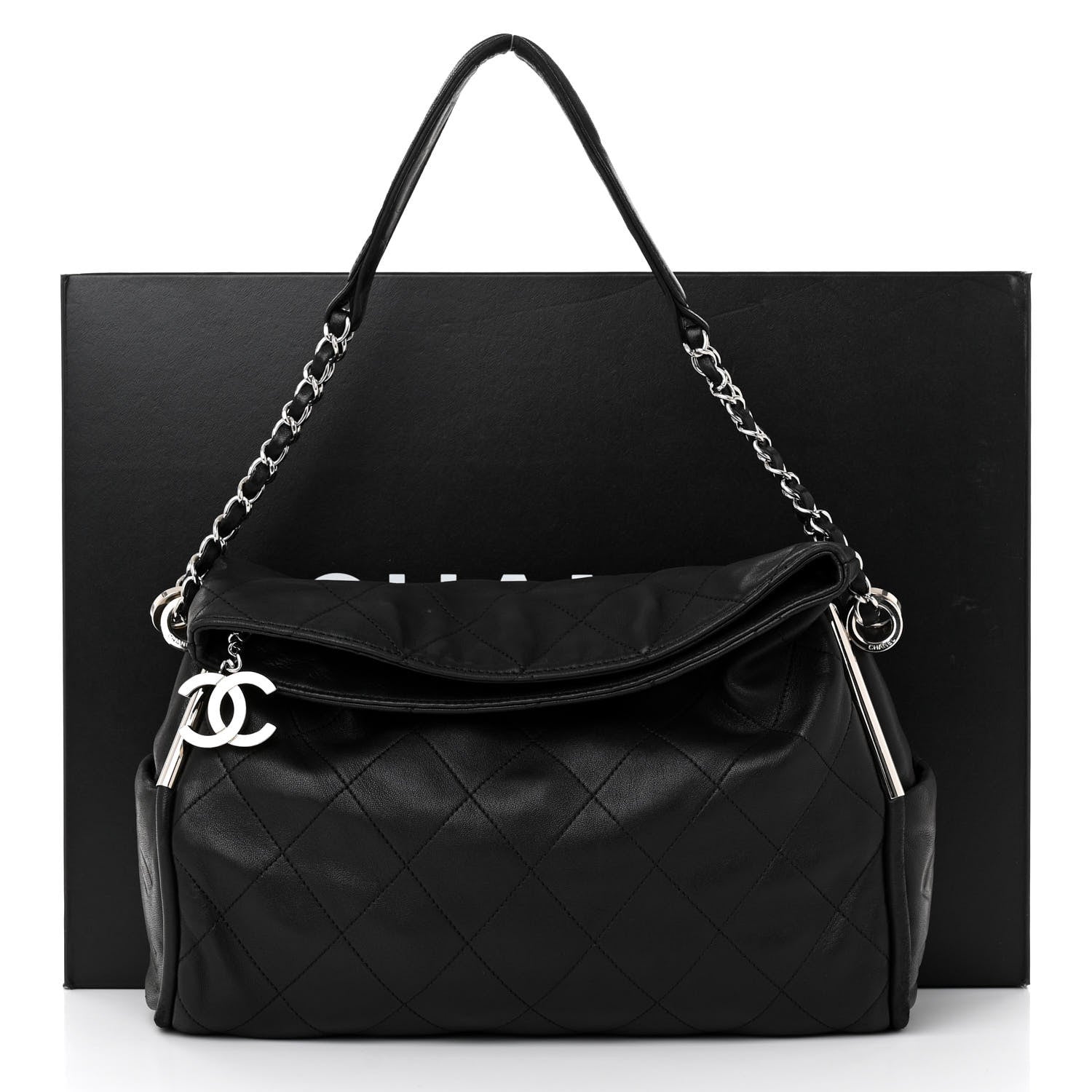 Chanel Lambskin Stitched Medium Ultimate Soft Tote Black 3 of 12