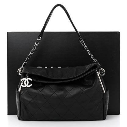 Chanel Lambskin Stitched Medium Ultimate Soft Tote Black 3 of 12