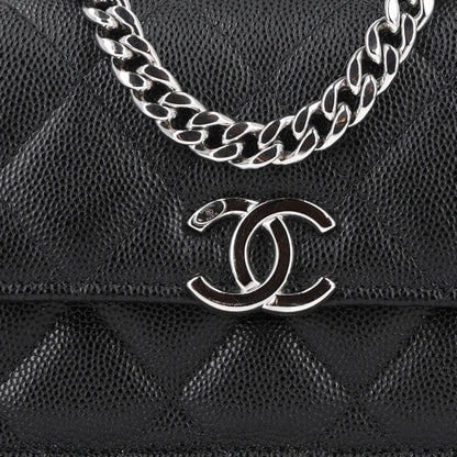 Chanel Caviar Quilted Pick Me Up Clutch With Chain Black 9 of 11