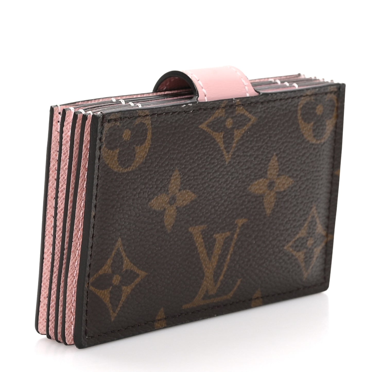 Monogram Gusset Card Holder Rose Ballerine