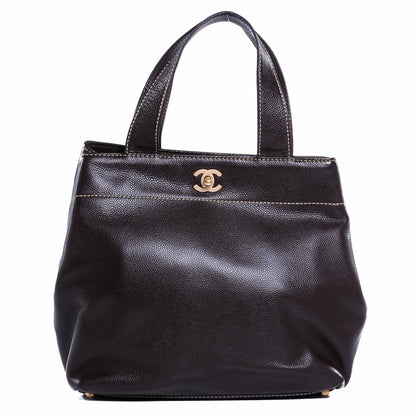 Chanel Caviar CC Handbag Brown 1 of 8
