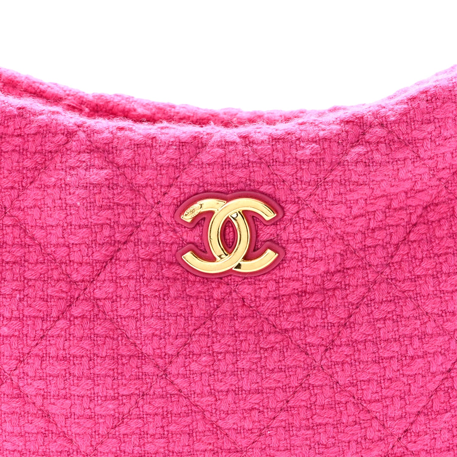Chanel Cashmere Tweed Quilted CC Links Hobo Fuchsia 8 of 10