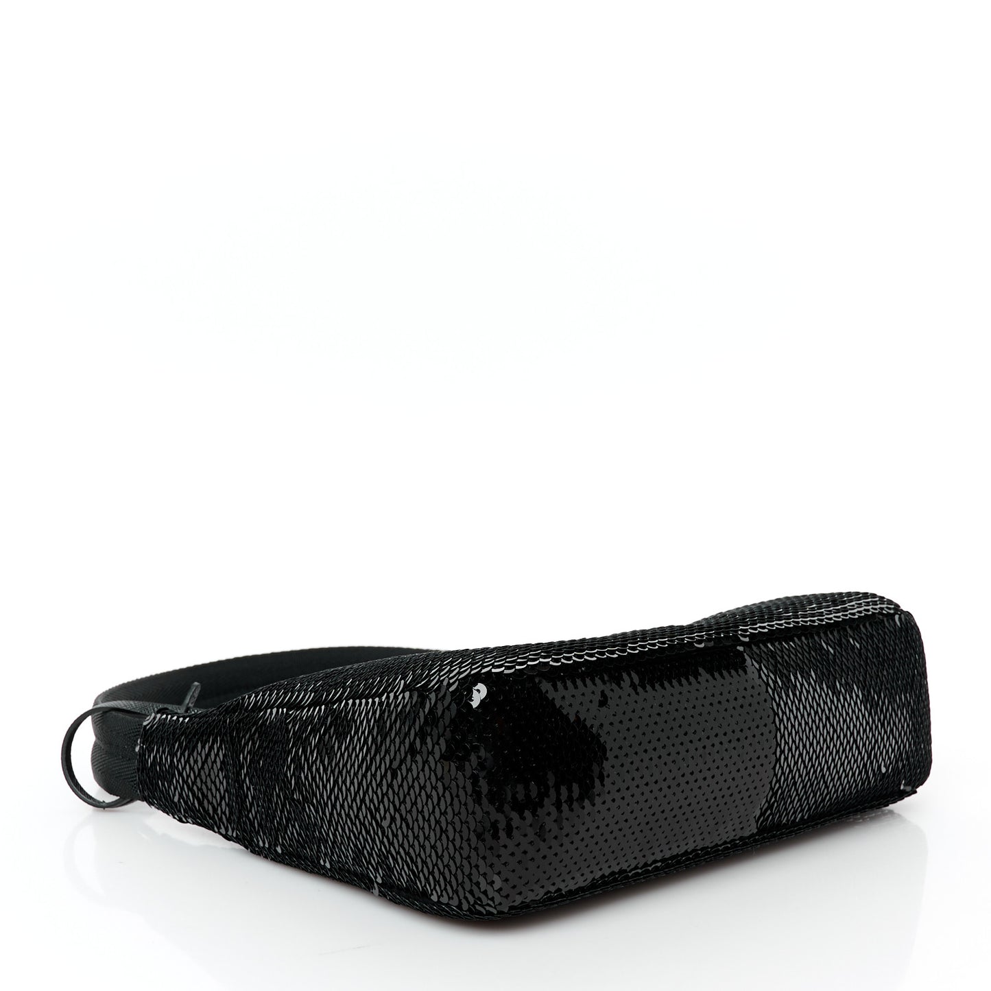 Paillettes Sequin Mini Re-Edition 2000 Bag Black White