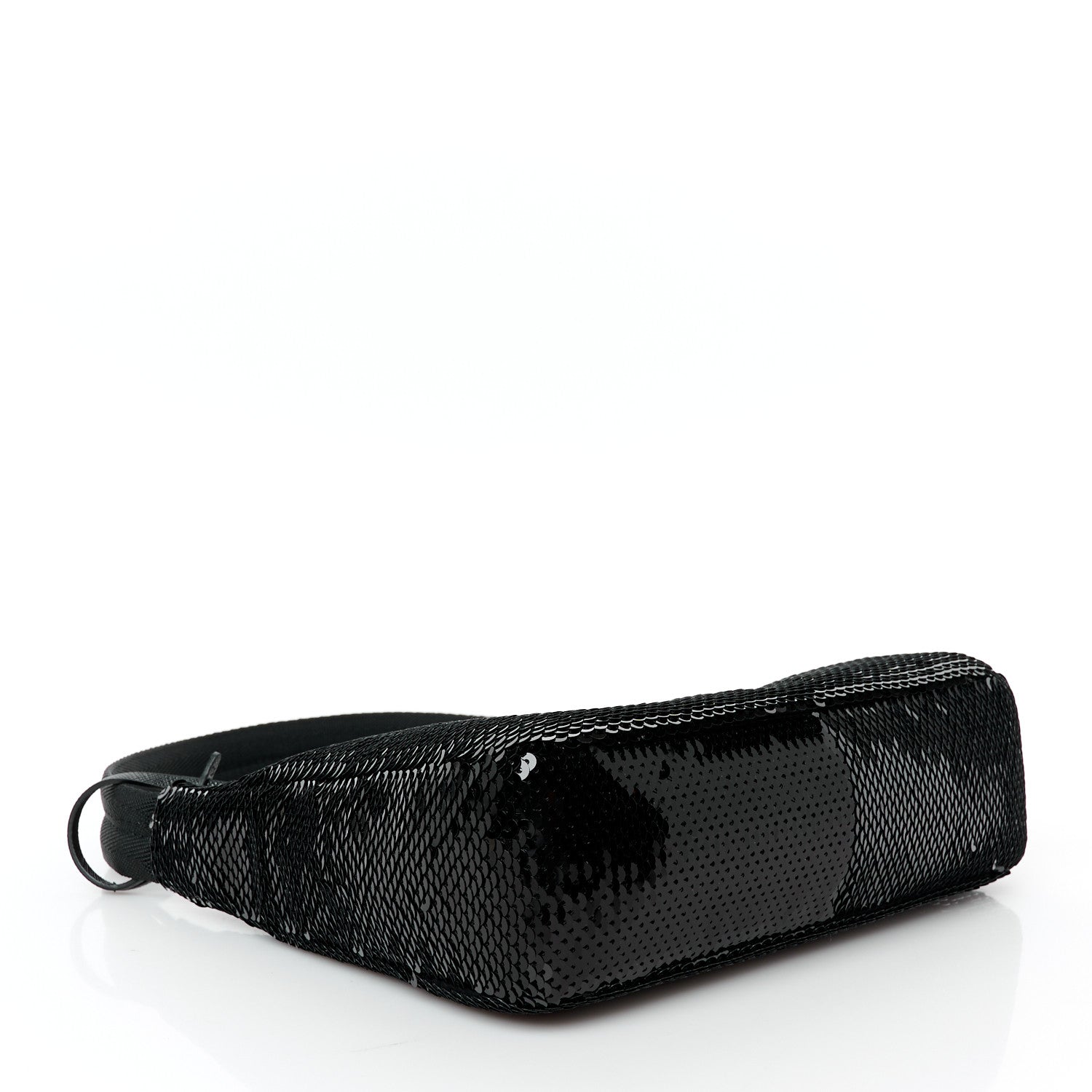 Prada Paillettes Sequin Mini Re-Edition 2000 Bag Black White 4 of 11