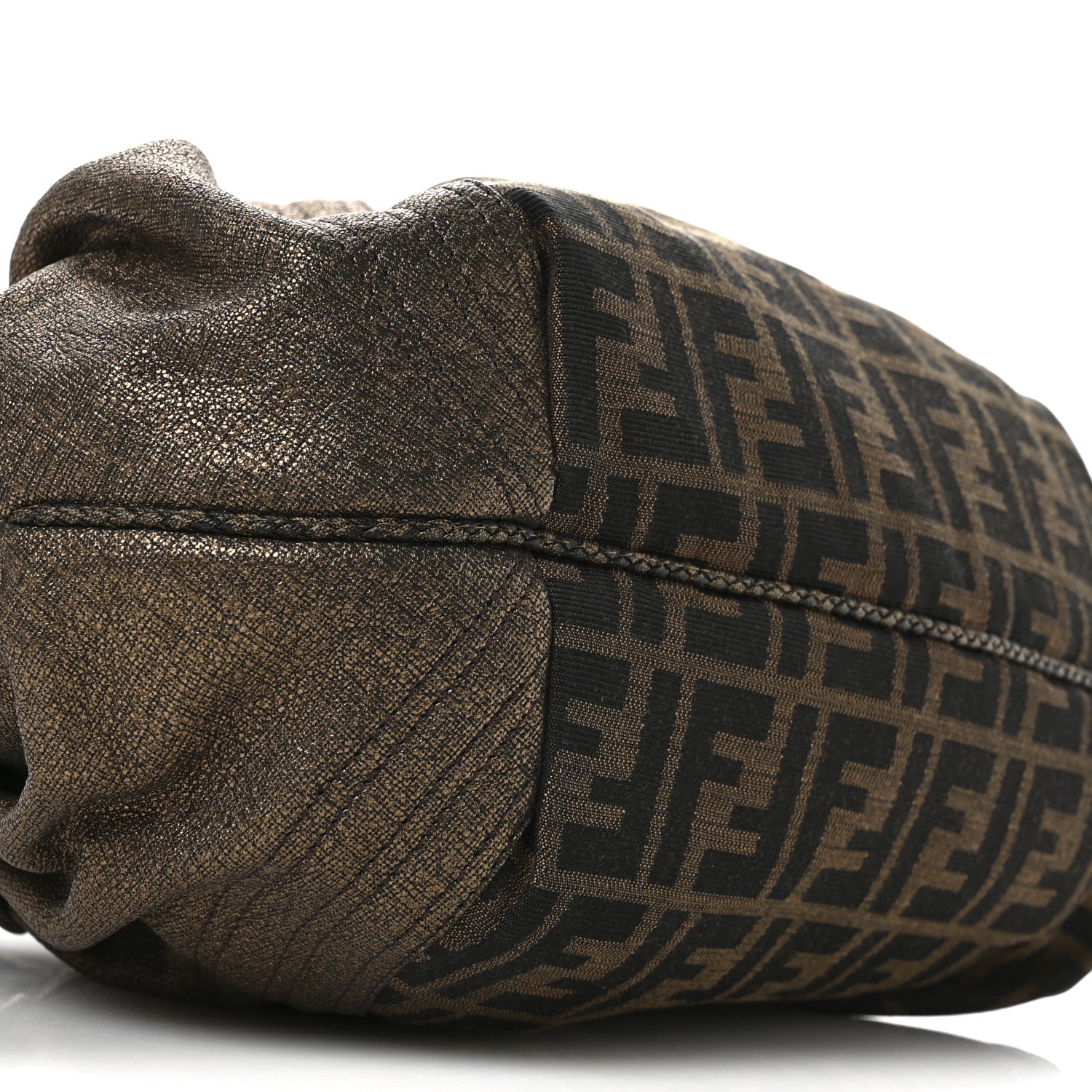 Fendi Zucca Goatskin Spy Bowler Tobacco Bronzo 9 of 10