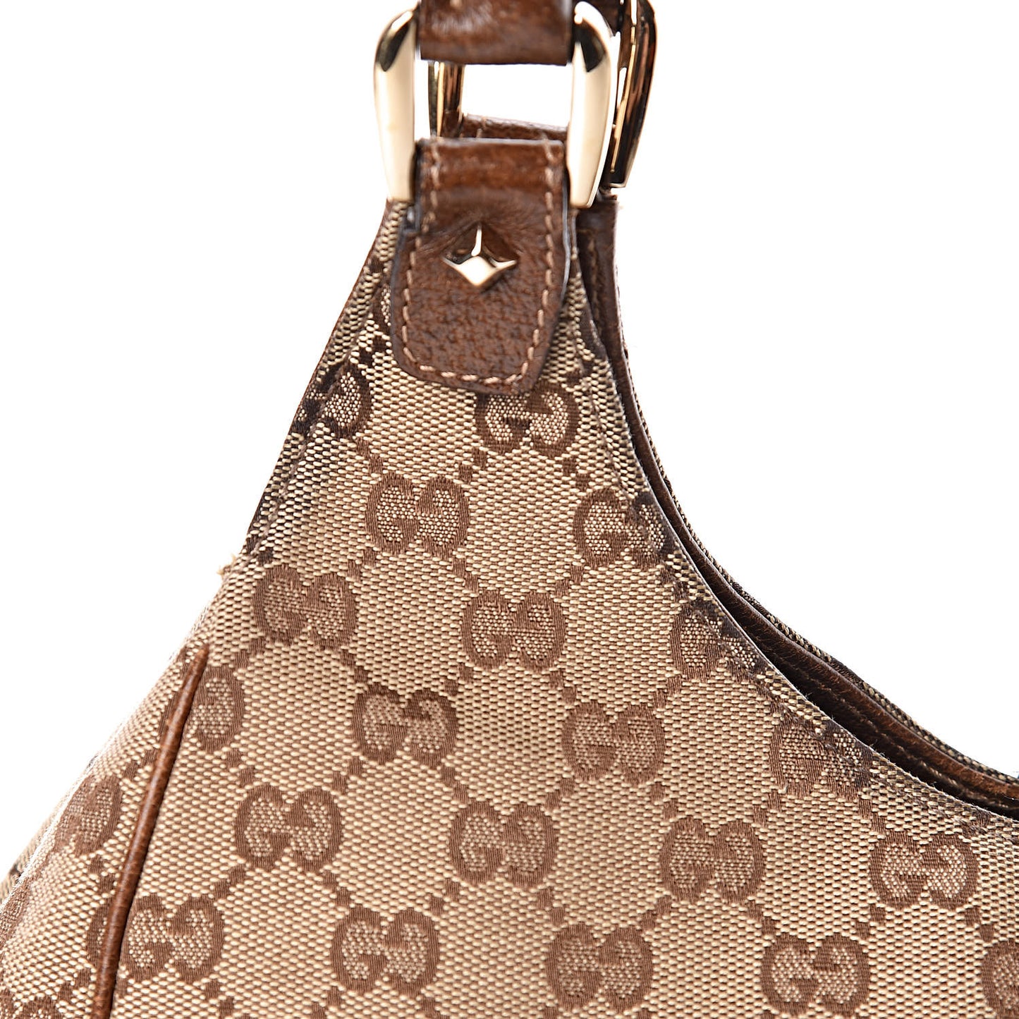 Monogram Calfskin Large Bardot Shoulder Bag Brown