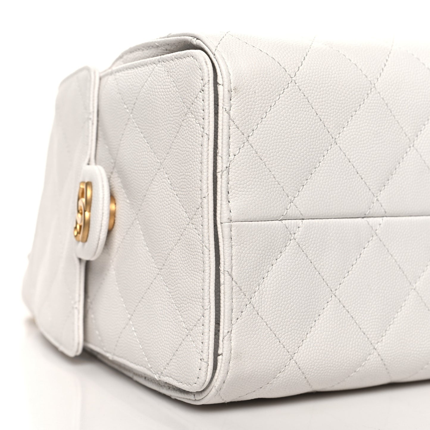 Caviar Quilted Small Chanel 25 Handbag White