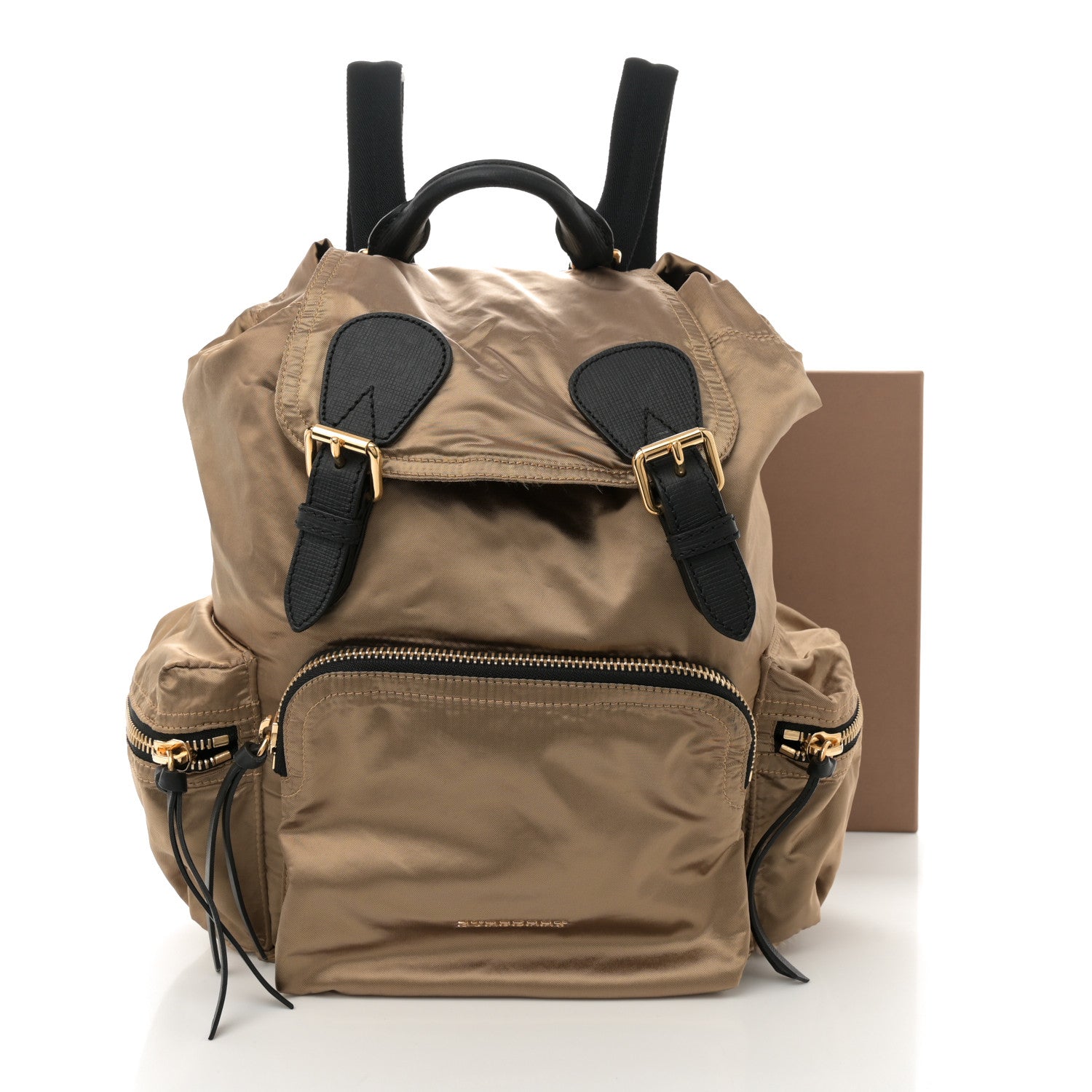 Burberry Metallic Satin Nylon Medium Rucksack Backpack Gold 12 of 12