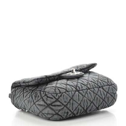 Chanel Washed Denim Quilted Small Denimpression Flap Grey Black 4 of 11